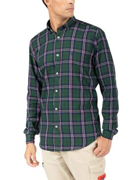 Camisa El Pulpo Frames Verde Botella para Homem