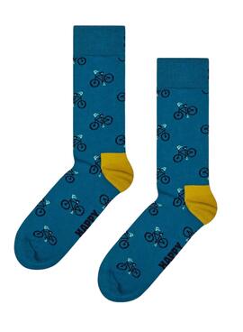 Maias Happy Socks Bicicleta Azules Homem e Mulher