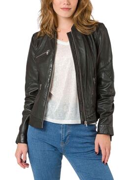 Casaca Naf Naf Pele Preto para Mulher