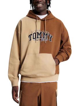 Sweat Tommy Jeans Relaxed time do colégio Beige Homem