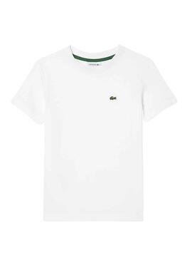 T-Shirt Lacoste De Knitted Branco para Menina Menino