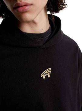Sweat Tommy Jeans Relaxe Signature Preto Homem