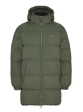 Parka Tommy Jeans Essential Down Verde para Homem