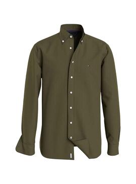 Camisa Tommy Hilfiger Flex Brushed Verde Homem