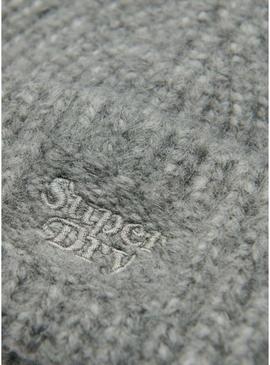 Chapéu Superdry Rib Knit Cinza para Mulher