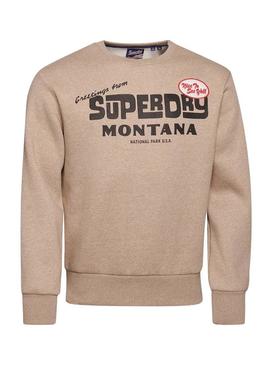 Sweat Superdry Travel Postal Marrom Homem