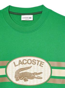 Sweat Lacoste Loose Fit Monogram Verde Homem