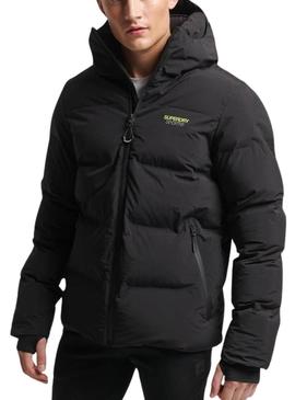 Casaca Superdry Hooded Boxy Puffer Preto Homem