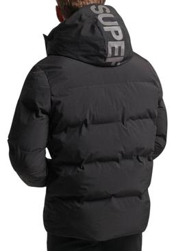 Casaca Superdry Hooded Boxy Puffer Preto Homem