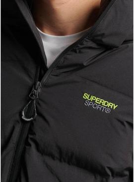 Casaca Superdry Hooded Boxy Puffer Preto Homem