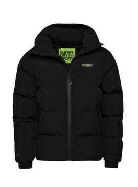 Casaca Superdry Hooded Boxy Puffer Preto Homem