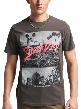 T-Shirt Superdry Photographic Skate Marrom Homem