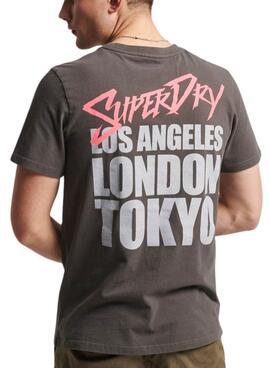 T-Shirt Superdry Photographic Skate Marrom Homem