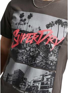 T-Shirt Superdry Photographic Skate Marrom Homem