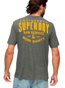 T-Shirt Superdry Workwear Trade Cinza para Homem