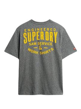 T-Shirt Superdry Workwear Trade Cinza para Homem