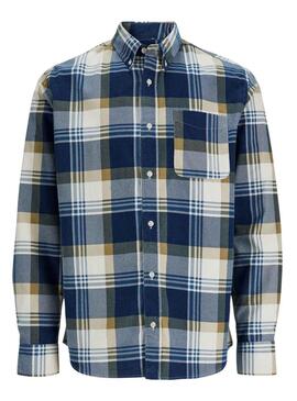 Camisa Jack & Jones Blubrook Frames Azul Homem