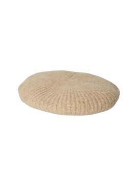 Boina Pieces Jiklo Beret Beige para Mulher