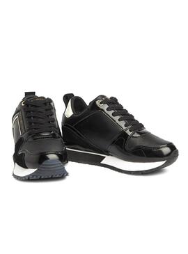 Sapatilhas Tommy Hilfiger Couro Cunha Preto Mulher