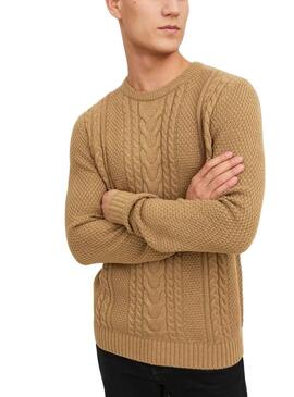 Camisola Jack & Jones Craig Knit Tostado Homem