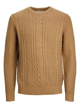 Camisola Jack & Jones Craig Knit Tostado Homem