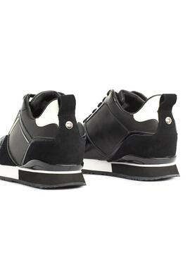 Sapatilhas Tommy Hilfiger Couro Cunha Preto Mulher