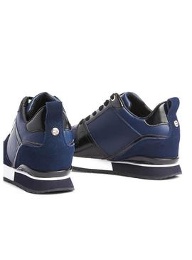 Sapatilhas Tommy Hilfiger Couro Cunha Azul Mulher