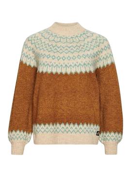 Camisola Superdry Slouchy Pattern Tostada para Mulher.
