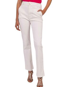 Calças Naf Naf Chino Branco para Mulher