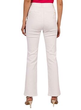 Calças Naf Naf Chino Branco para Mulher