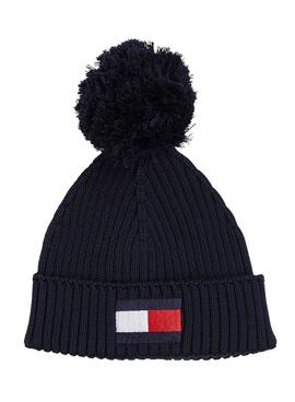 Chapéu Tommy Hilfiger Big Flag Pom Pom Preto