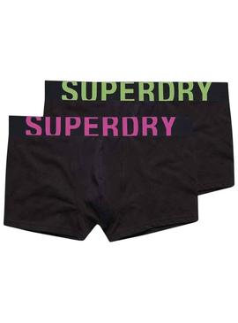 Pack 2 Cuecas Superdry Boxer Preto Homem