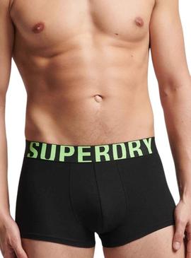 Pack 2 Cuecas Superdry Boxer Preto Homem