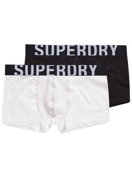 Pack 2 Cuecas Superdry Boxer Branco e Preto