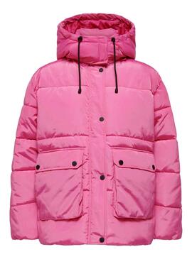 Casaca Only Nora Short Puffer Rosa para Mulher