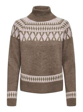 Camisola Only Mathilda Jacquard Marrom para Mulher