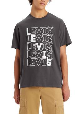 T-Shirt Levis Relaxed Cinza para Homem