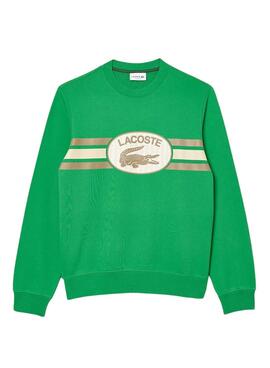 Sweat Lacoste Loose Fit Monogram Verde Homem