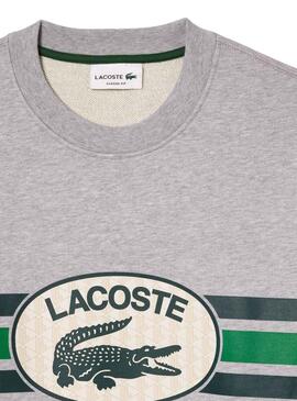 Sweat Lacoste Loose Fit Cinza para Homem