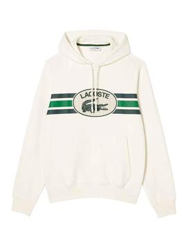 Sweat Lacoste Monograma Branco para Homem