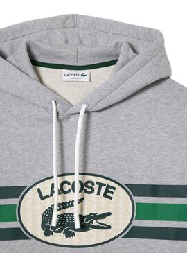 Sweat Lacoste Loose Fit Cinza para Homem