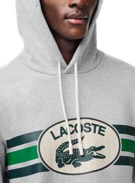 Sweat Lacoste Loose Fit Cinza para Homem