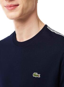 T-Shirt Lacoste Raya Logo Azul Marinho para Homem