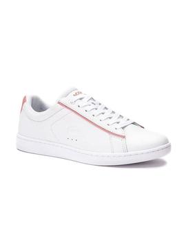 Sapatilhas Lacoste Carnaby Evo Branco rosa Mulher