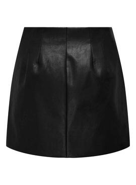 Saia Only Sim Faux Leather Preto para Mulher