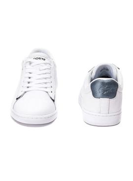 Sapatilhas Lacoste Carvaby Evo Branco Lista Mulher