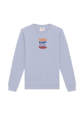 Sweat Klout Branco Millán I Azul Unisex