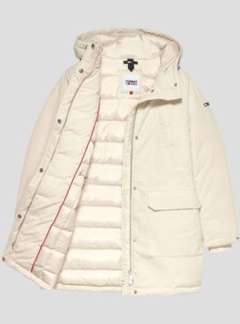 Casaca Tommy Jeans Technical Down Beige Mulher