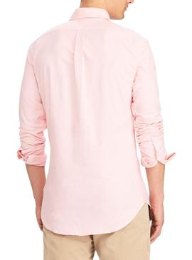 Camisa Polo Ralph Lauren Oxford Rosa Homem