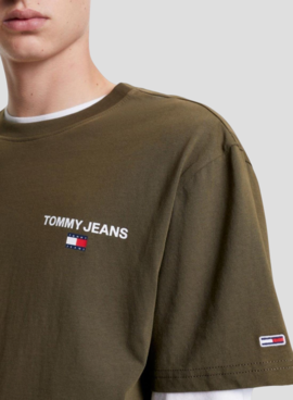 T-Shirt Tommy Jeans Linear Back Verde Homem
